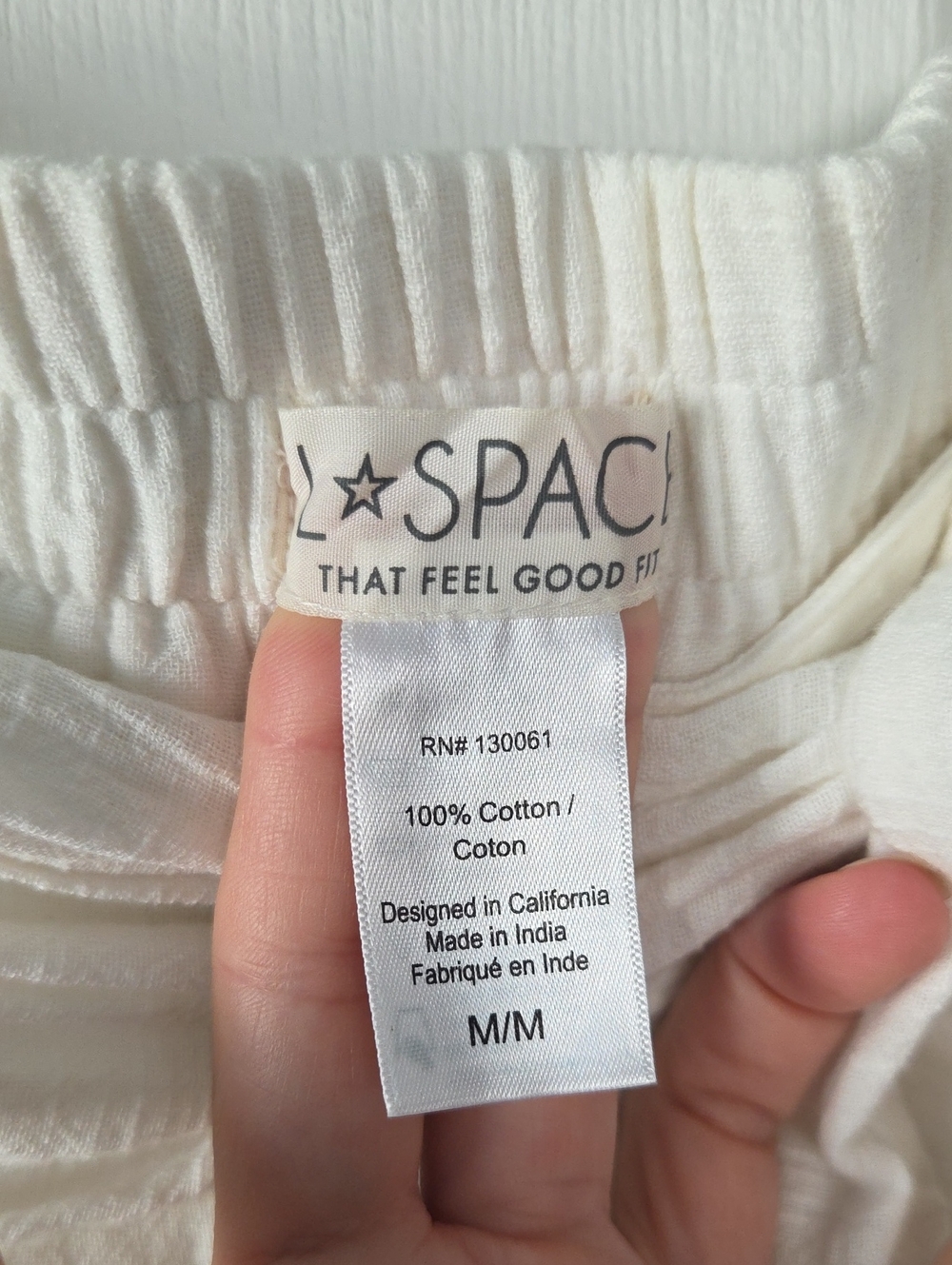 L Space White 100% Cotton Hanalei Wide Leg Resort Pants Size Medium - Picture 5 of 15